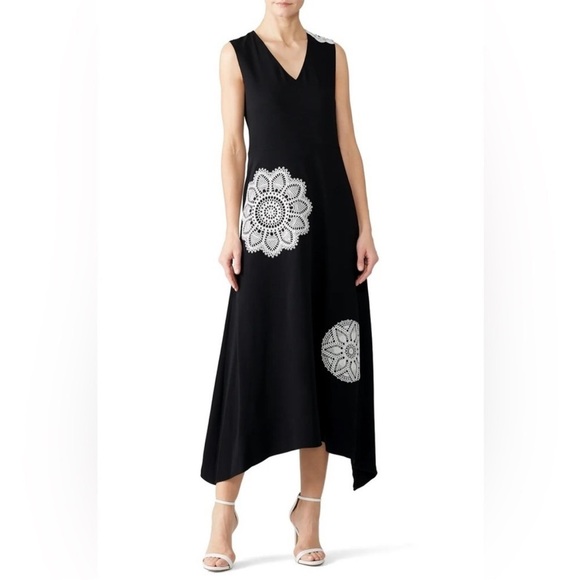 Tory Burch Dress Black Embroidered Lace Applique Resort Collection Sleeveless 0 - Picture 12 of 12